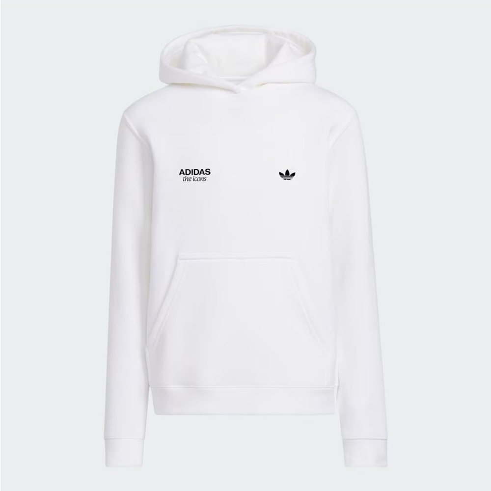 Adidas Originals The Icons Graphic Hoodie White Black LF2766 Size Medium